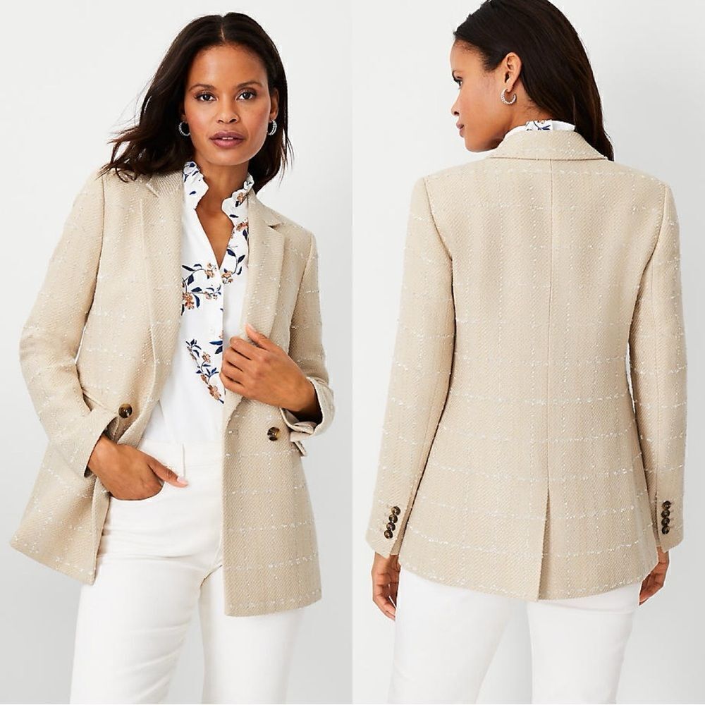 Ann Taylor The Tweed Double Breasted Blazer